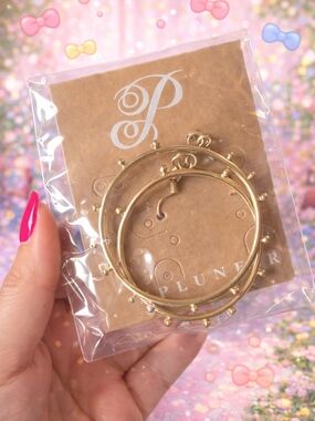 Plunder Gold Beaded Hoop Earrings